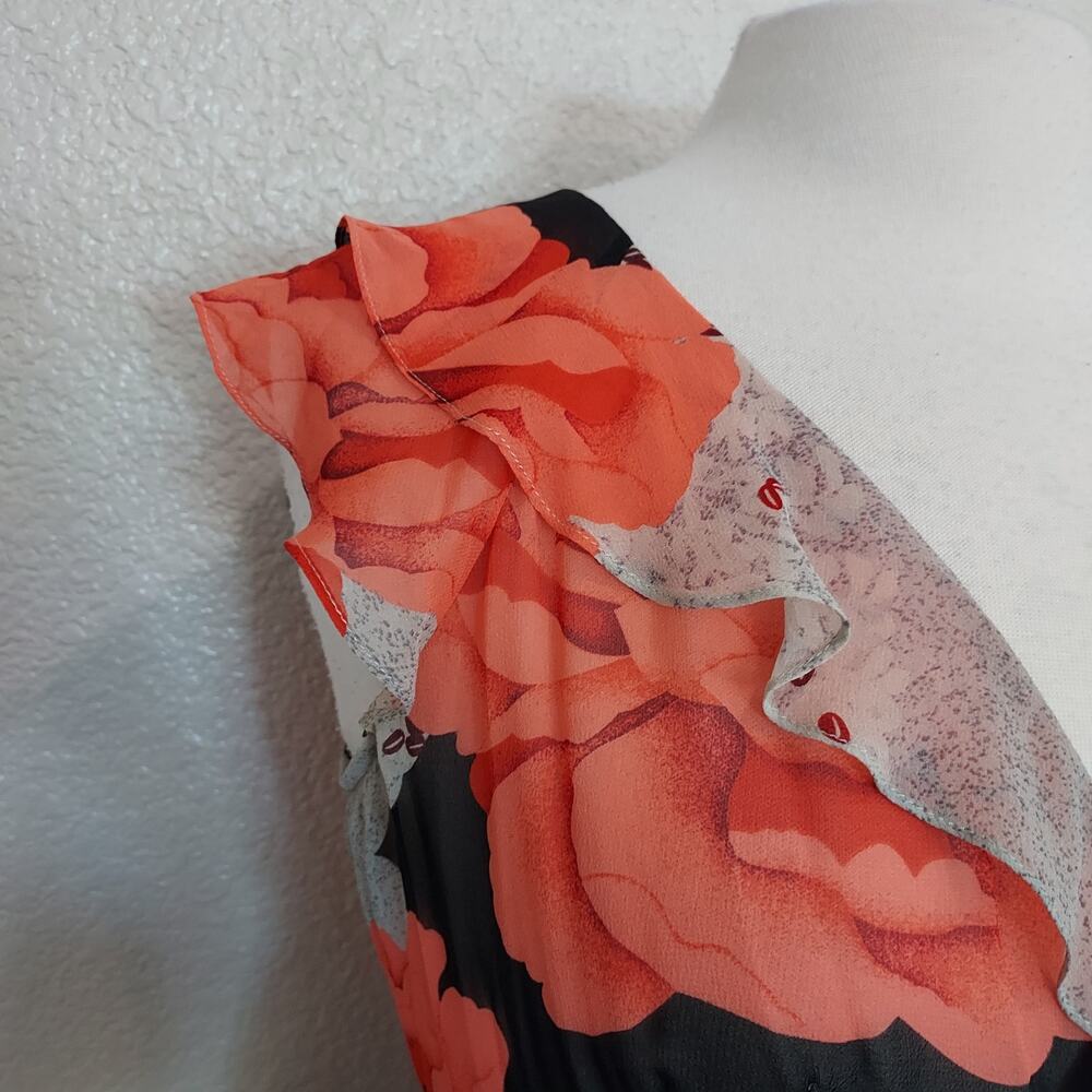 Moulinette Soeurs Sheer Coral Silk Spring Dress Size 6 - Picture 4 of 12